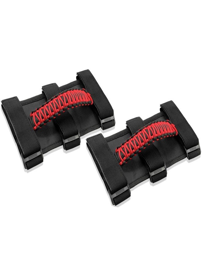 Bentolin مقابض بنتولين حمراء مزدوجة لقضبان الحماية، مناسبة لسيارات جيب رانجلر YJ، TJ، JK، JKU، JL، JLU، سبورتس، صحارى، فريدوم، روبيكون، أنليميتد، X، جلادياتور، JT (1955-2022)، مركبات UTV وATV، مقابض باراكورد، ملحقات داخلية - Image 1